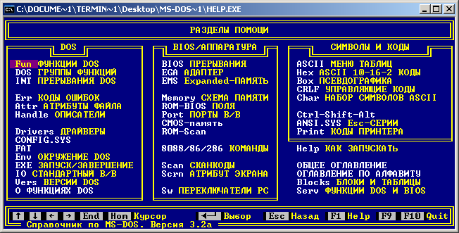 &quot;Help - электронный справочник&quot; под MS-DOS