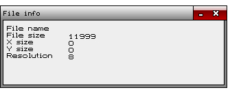 Ну это можно было бы и без скриншота.. В общем открываем файл, открываем окно файл инфо, потом в диалоге открытия файла пишем ерунду (я писал "/sys/iconstrp.gi"(опечатки тут нет)) и ентер, и вуаля - см. скриншот. При воспроизведении увидел что имя файла таки написалось, "iconstrp.gi" (опечатки нет), остальная инфа в окошке осталась той же что на скрине.