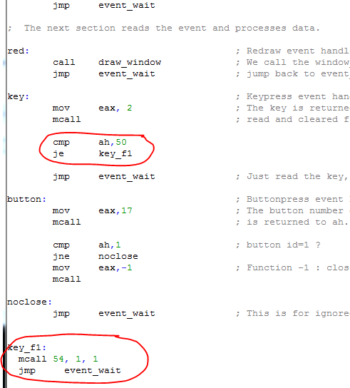 Скриншот изменений example.asm