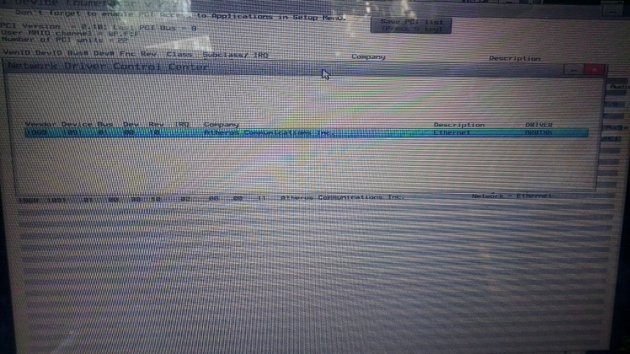 in PCIdev ethernet controller has an irq of 11
